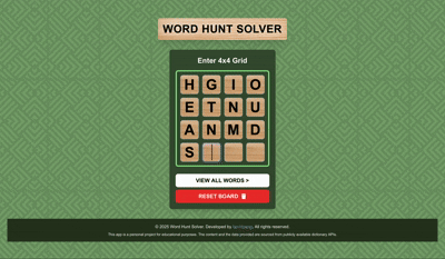 Wordhunt Solver